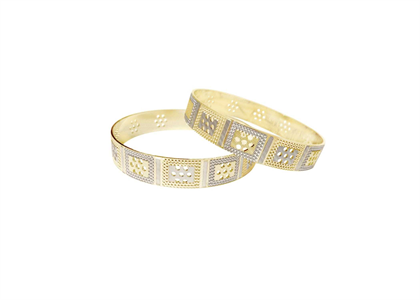 CNC Wide Bangles with Two Tone Plated